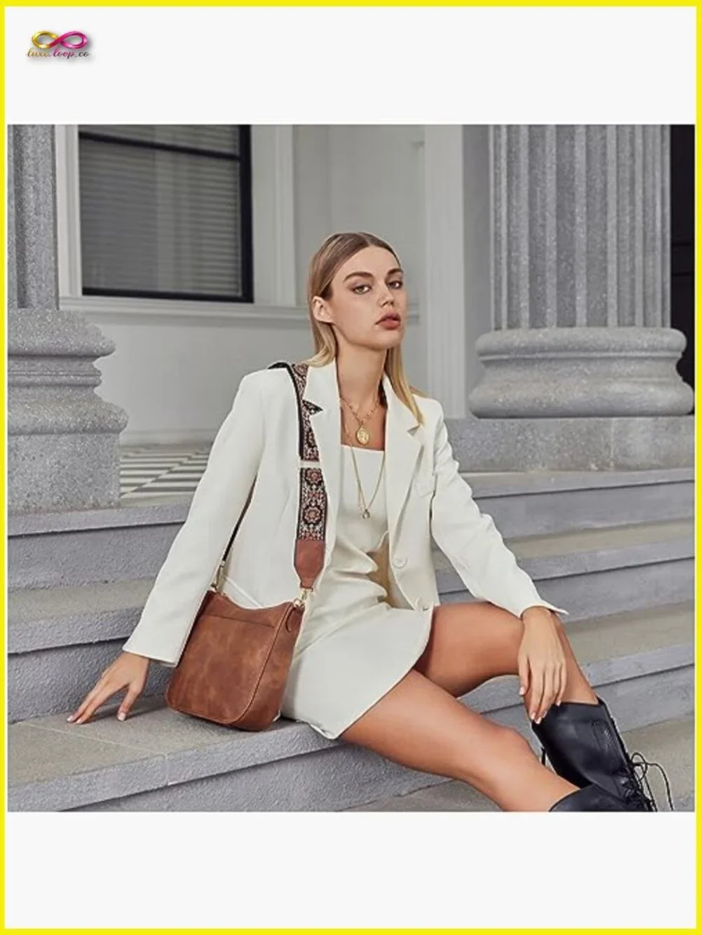 Trendy Vegan Leather Hobo Crossbody Bag with Wide Guitar Strap